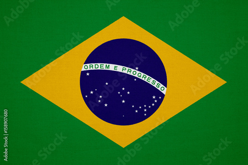 Brazil flag with fabric texture