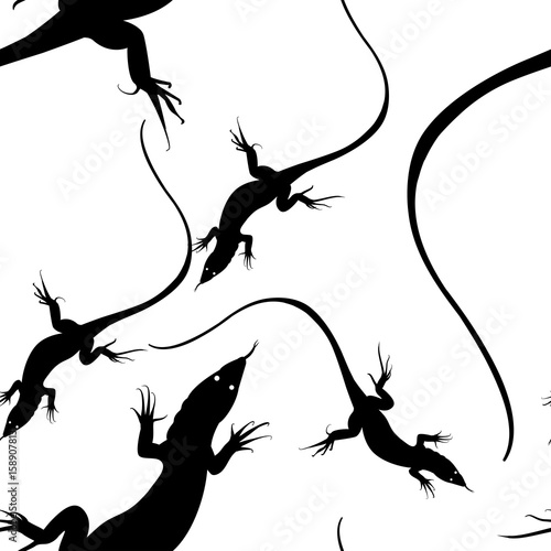 Pattern with a lizard. Vector image