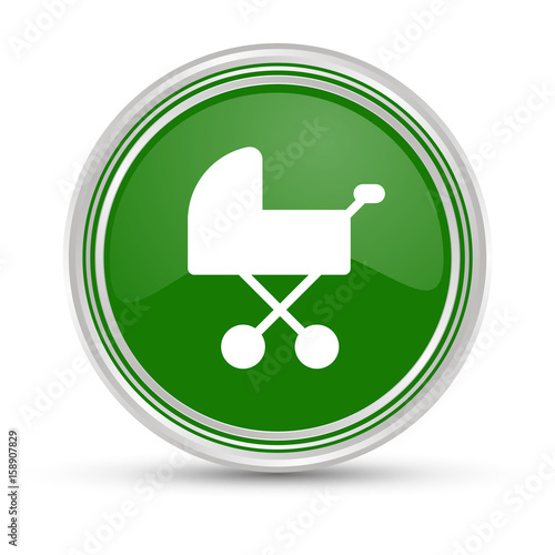 Grüner Button - Kinderwagen - Buggy