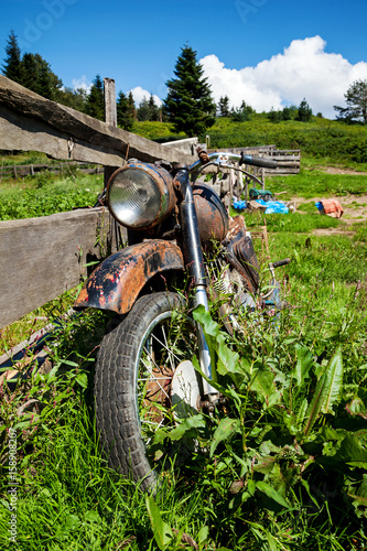 Old rusty motorcycle