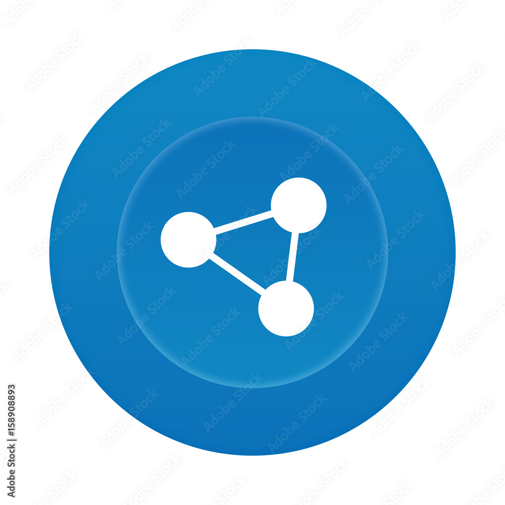 Runder 3D Button - Verknüpfung - Soziales Netzwerk Runder 3D Button - Verknüpfung - Soziales Netzwerk