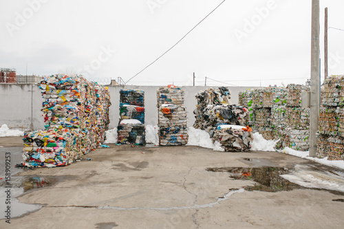 Waste processing plant. Technological process. Recycling and storage of waste for further disposal. Business for sorting and processing of waste.
