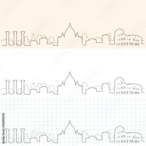 Rome Hand Drawn Skyline