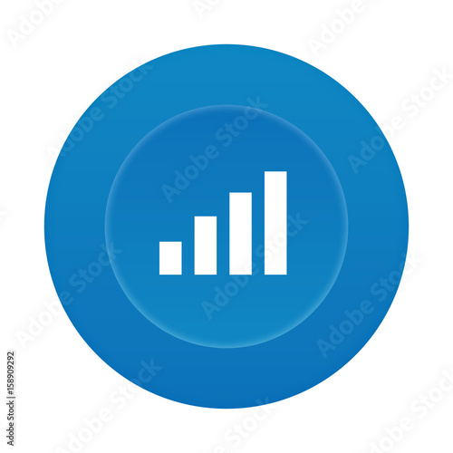 Runder 3D Button - Balkendiagramm - Statistik
