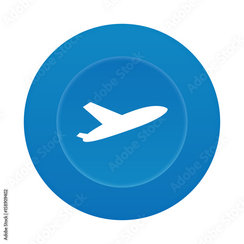 Runder 3D Button - Flugzeug