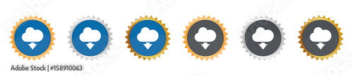 Wolke - Daten herunterladen - Gezacktes Button-Set
