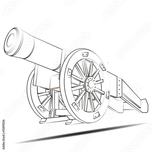 Vector image of ancient cannon