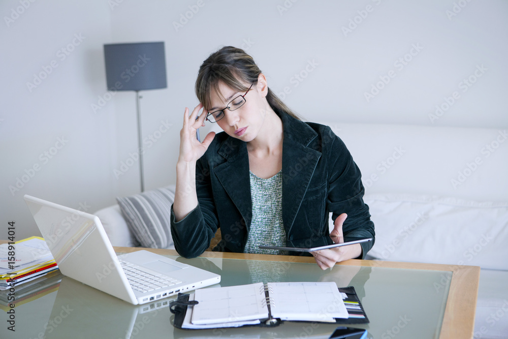 Woman working at home Woman working at home
