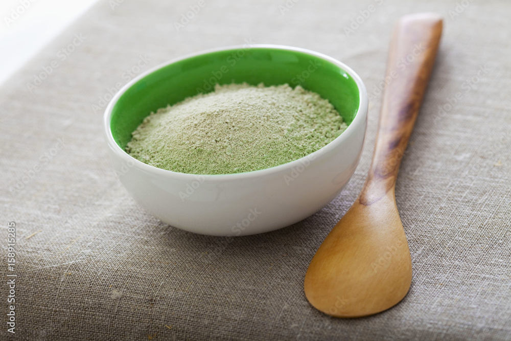 Illustration of organic cosmetics Green clay Illustration of organic cosmetics Green clay