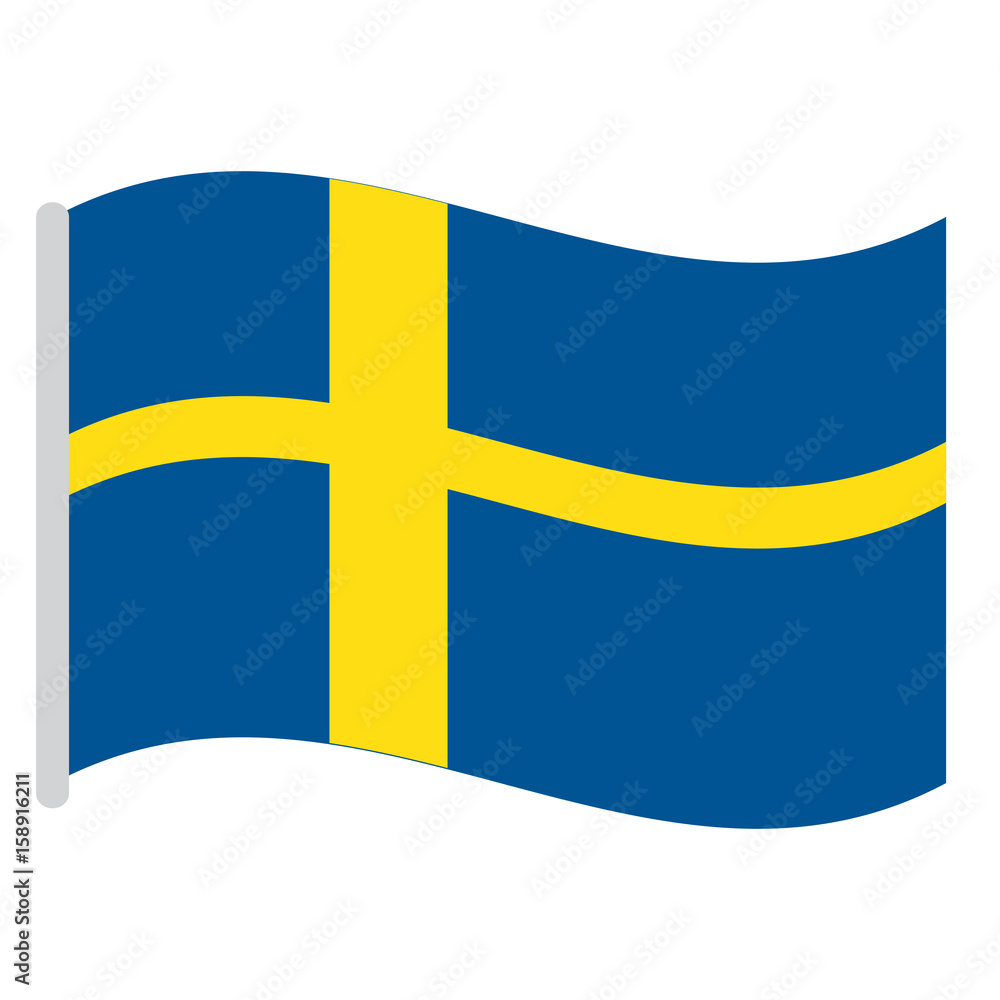 Isolated Swedish flag on a white background, Vector illustration Isolated Swedish flag on a white background, Vector illustration