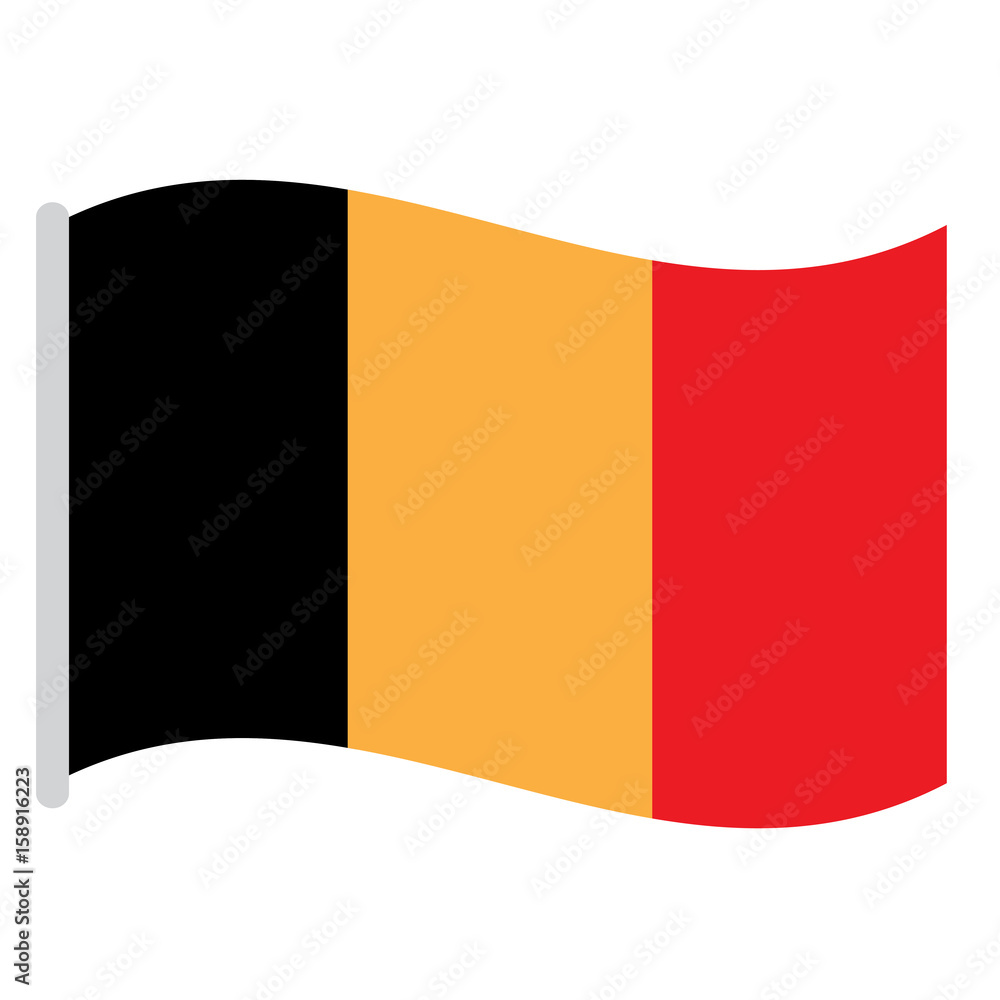Fototapeta premium Isolated Belgian flag on a white background, Vector illustration