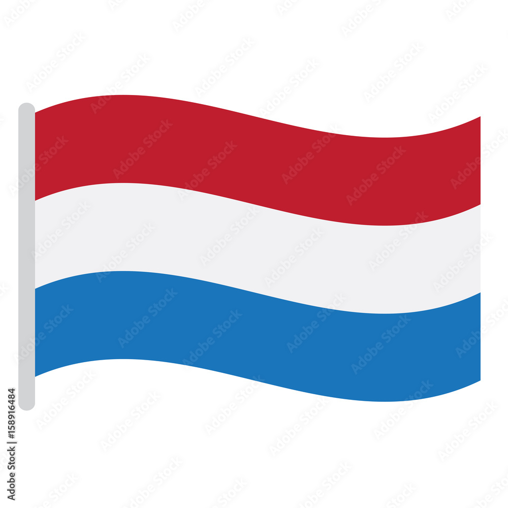 Isolated Dutch flag on a white background, Vector illustration Isolated Dutch flag on a white background, Vector illustration
