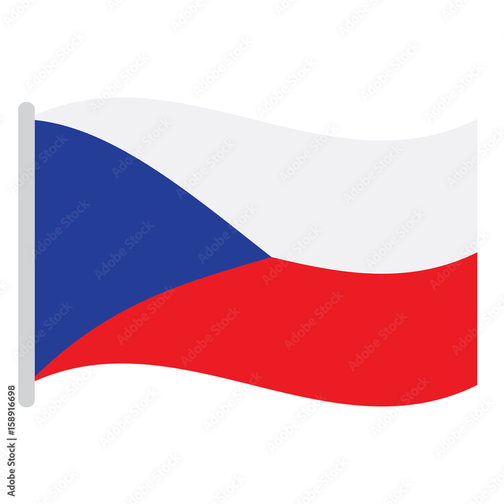 Naklejka premium Isolated Czech flag on a white background, Vector illustration