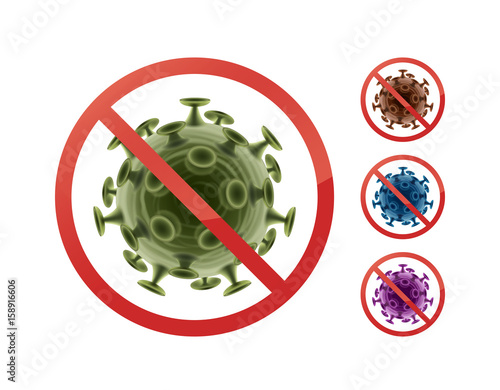 Stop sign on bacteria