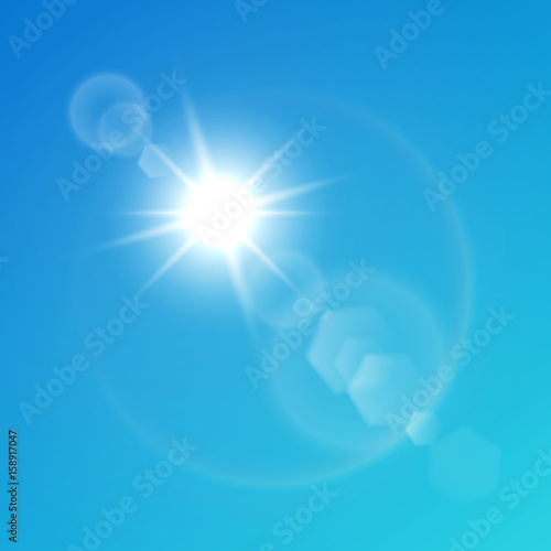 Sunlight special lens flare light effect. Vector illustration