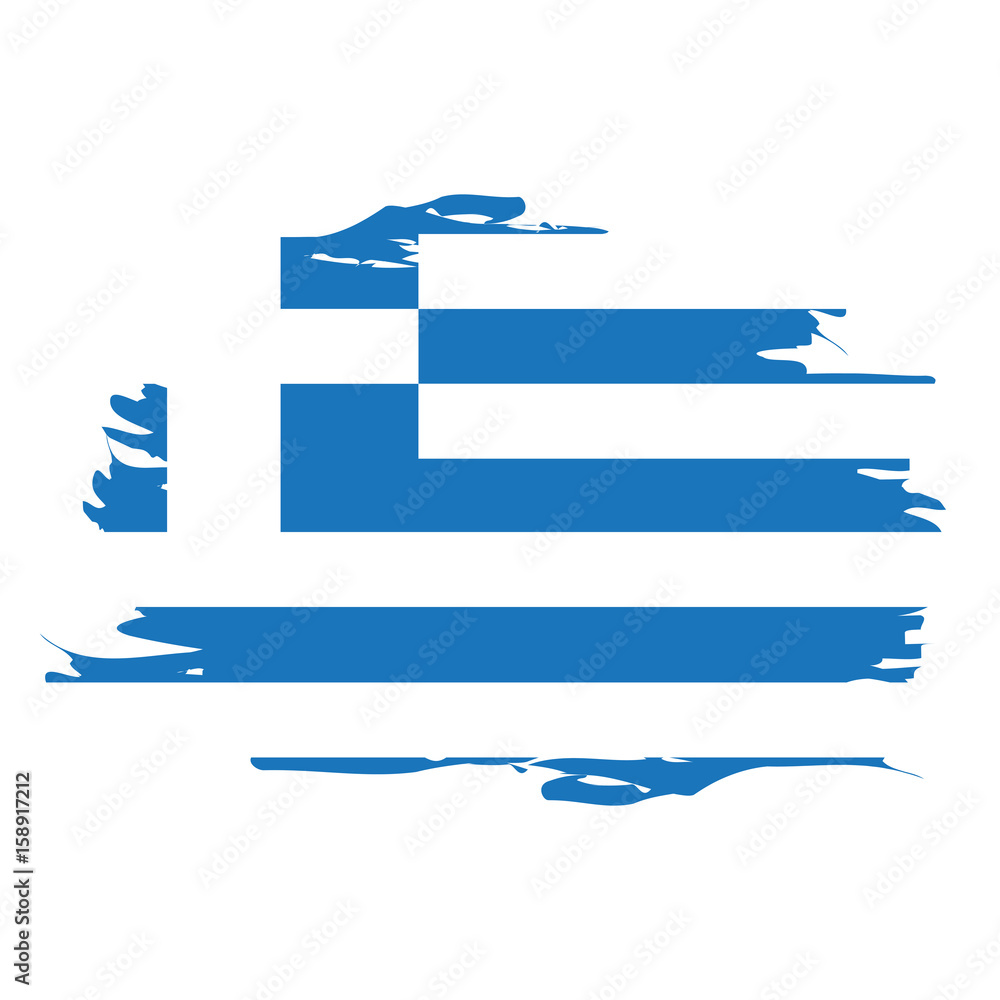 Fototapeta premium Isolated grunge textured Greek flag, Vector illustration