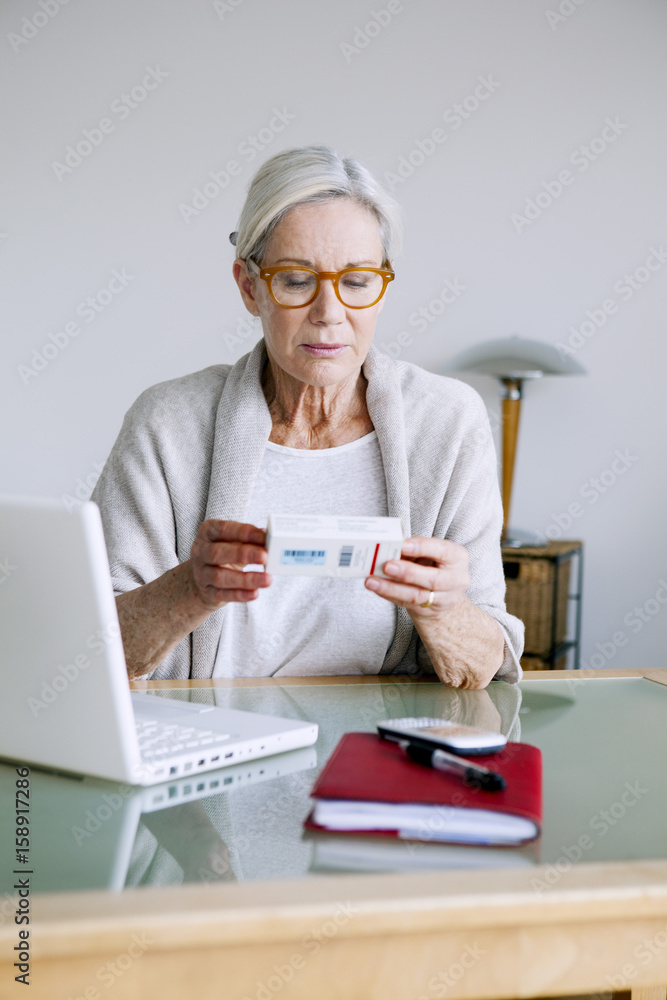Woman buying medicines online