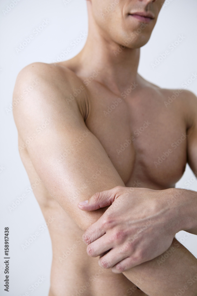 Fototapeta premium Man with painful elbow