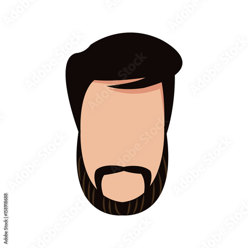 head man male avatar character hair style vector illustration