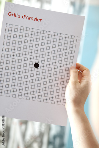 Amsler grid, used to screen an ARMD (Age-related macular degeneration) photo