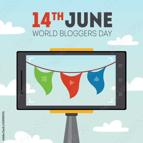 vector world bloggers day illustration