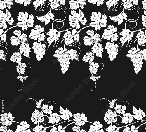 Vector seamless pattern background with vines in vintage style.
