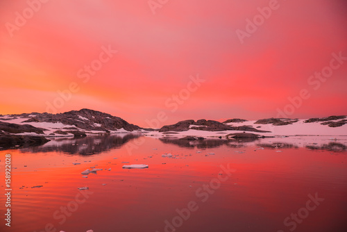 Magical sunset in Antarctica