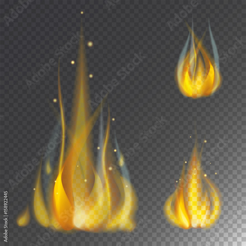 Fire flame hot burn vector icon warm danger and cooking yellow bonfire light blazing campfire.
