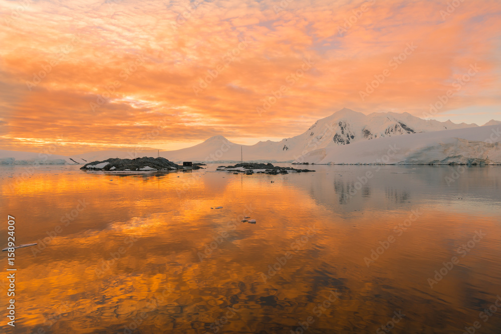 Magical sunset in Antarctica