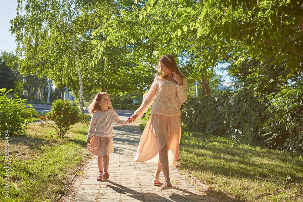 Fototapeta premium Happy family, mother and daughter.