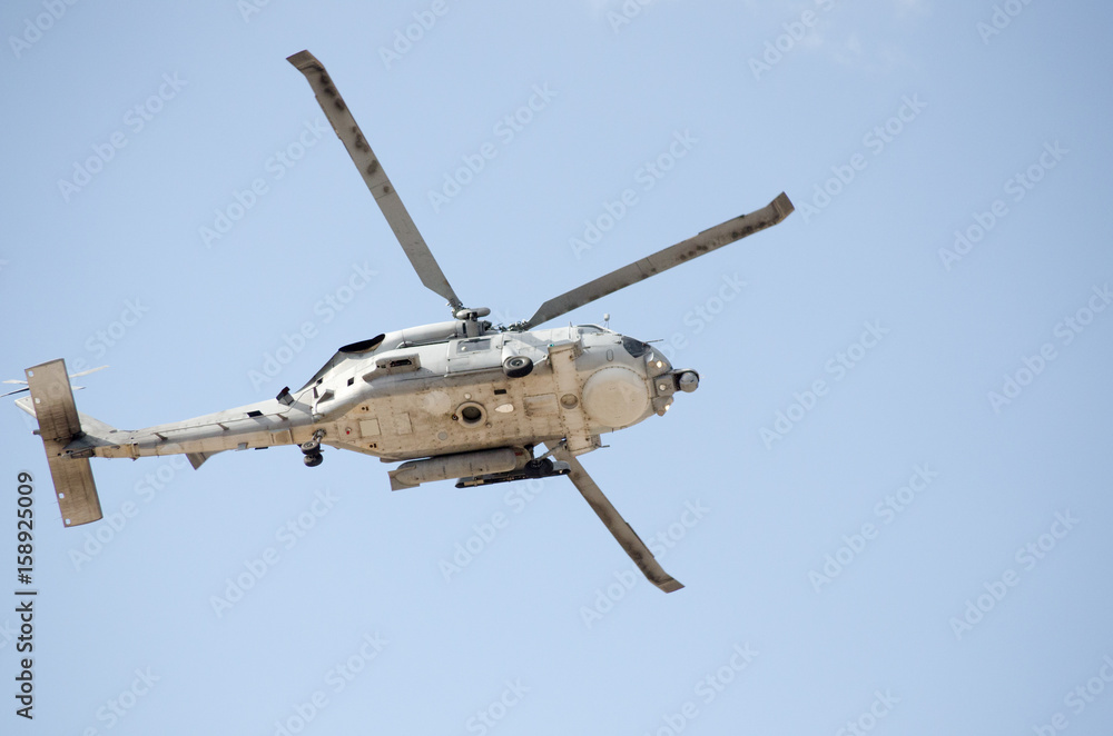 Fototapeta premium Black hawk helicopter rescue team down radar avionics view