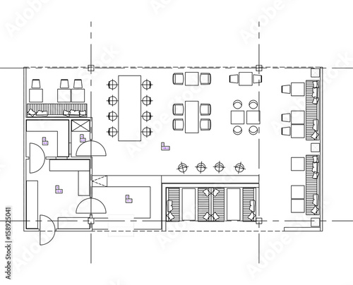 Standard furniture symbols used in architecture plans
