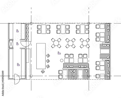 Standard furniture symbols used in architecture plans