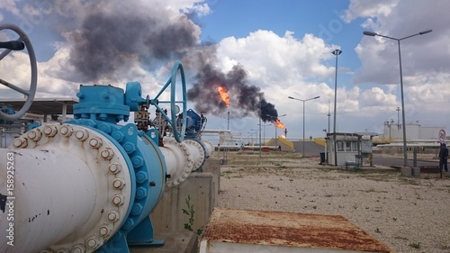 Iraqi kurdistan region oil refinery near the oil fields photo