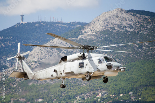 Black hawk helicopter rescue team radar view