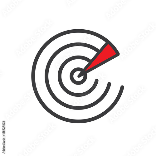 Radar Scan or Sonar communicating with transmission waves back and forth