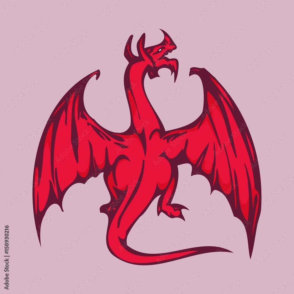 Fototapeta premium Red Dragon illustration design