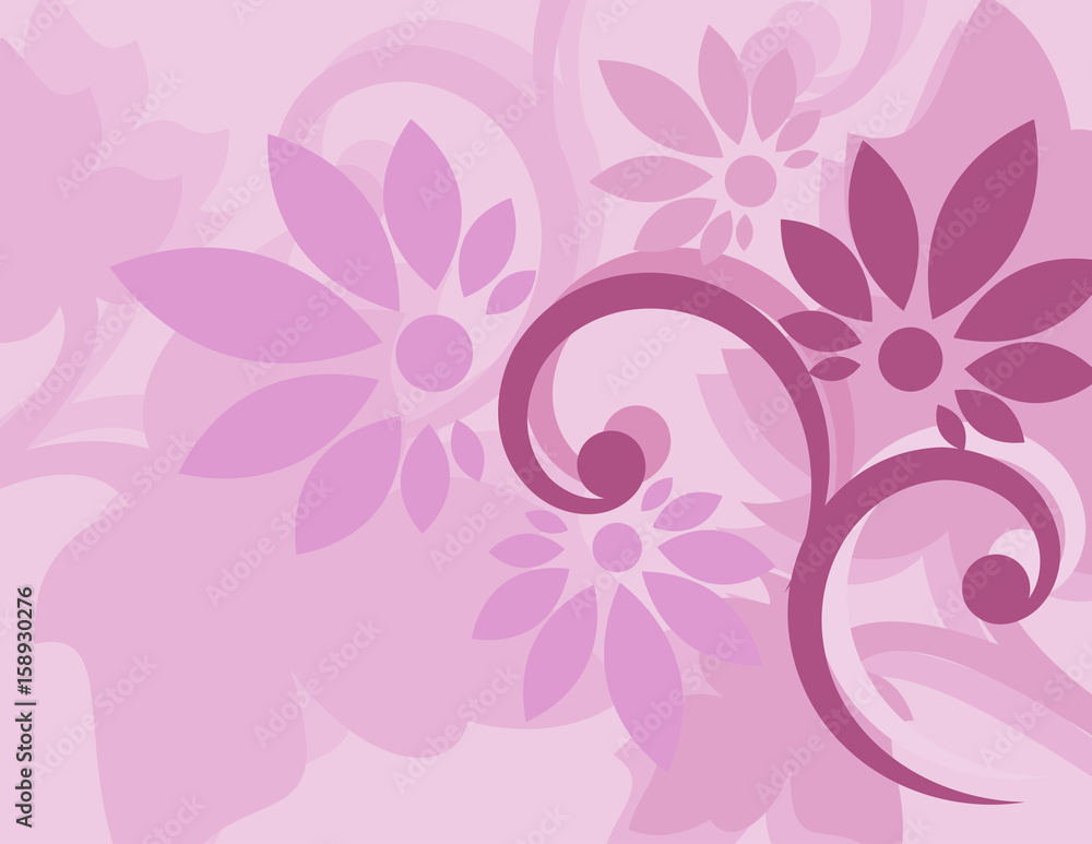 Fototapeta premium Seamless purple floral wallpaper
