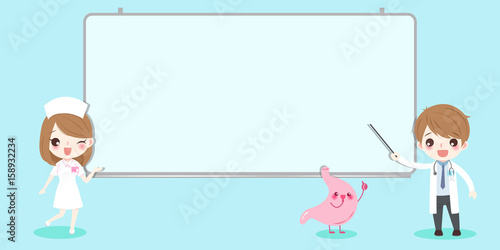 cute cartoon doctor with stomach