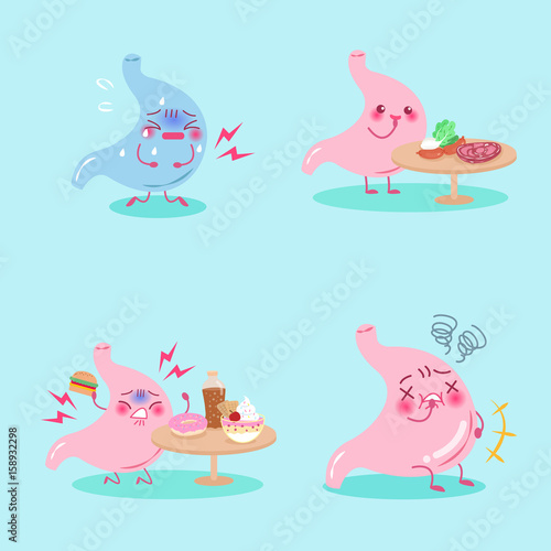 cartoon stomach with health problem