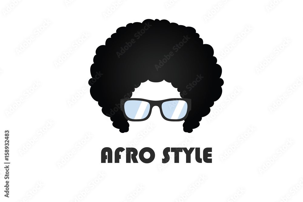 Afro Style Logo Template Flat Style Design Vector Illustration	 - obrazy, fototapety, plakaty 