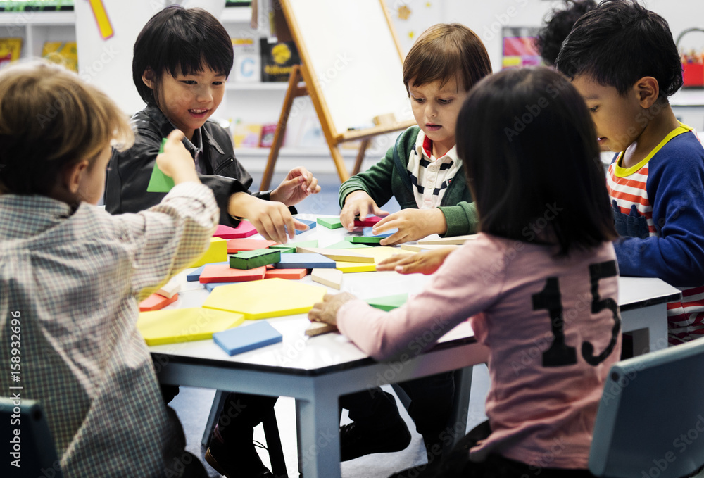 Group of diverse students at daycare Group of diverse students at daycare