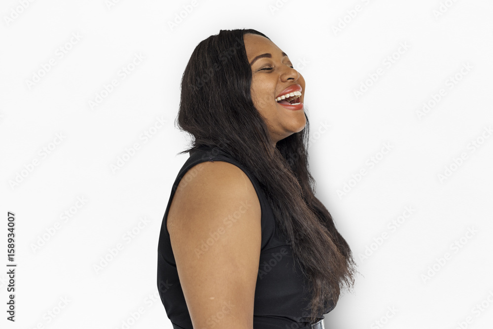 Naklejka premium Woman Cheerful Portrait Studio Concept