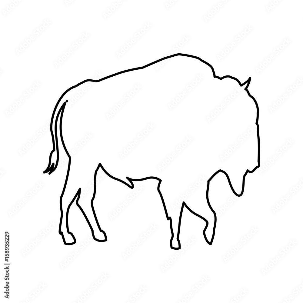 bison animal forest wild life image vector illustration bison animal forest wild life image vector illustration