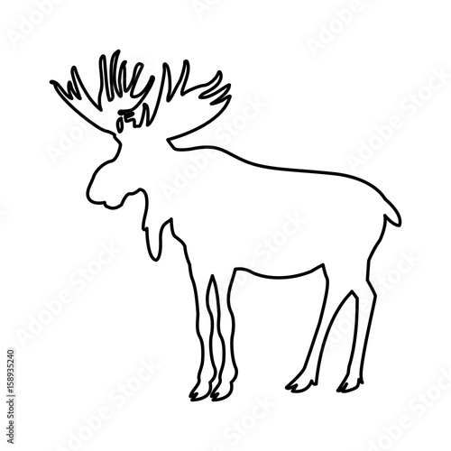 american elk animal forest wild life image vector illustration