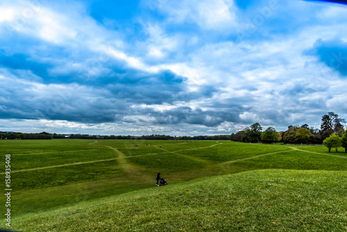 Green landscape, blue skies, Phoenix Park , Dublin, Ireland