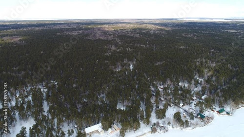 shooting the woods with a drone photo