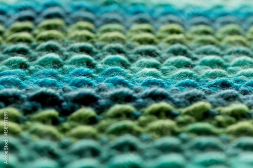 Blue and green crocheted yarn rows