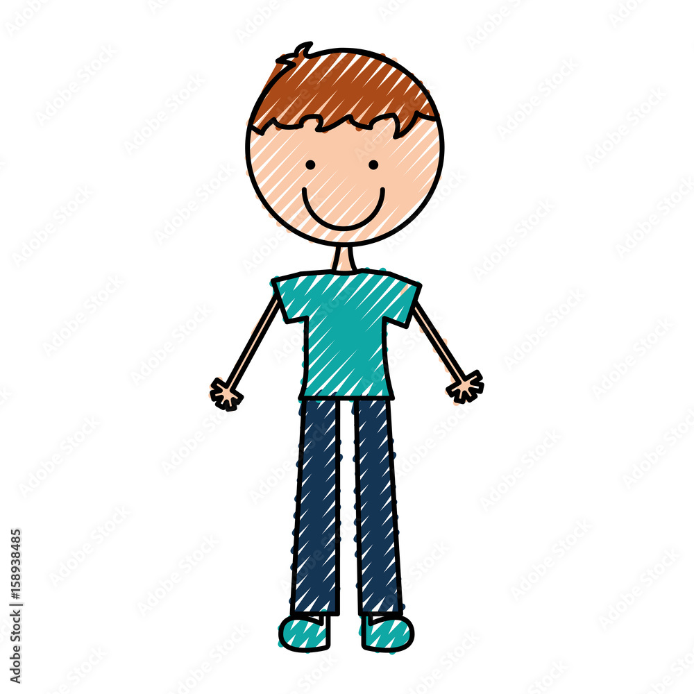 cute boy drawing icon vector illustration design