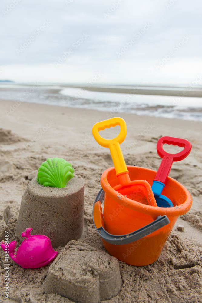 Beach toys for summertime concept Beach toys for summertime concept